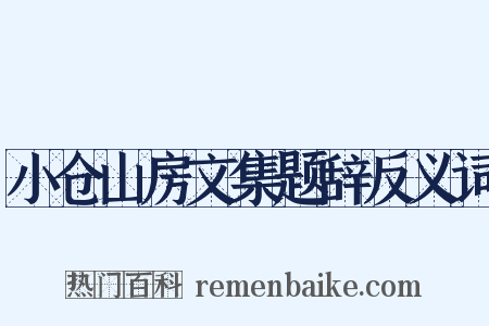 小仓山房文集题辞反义词是什么意思的图片